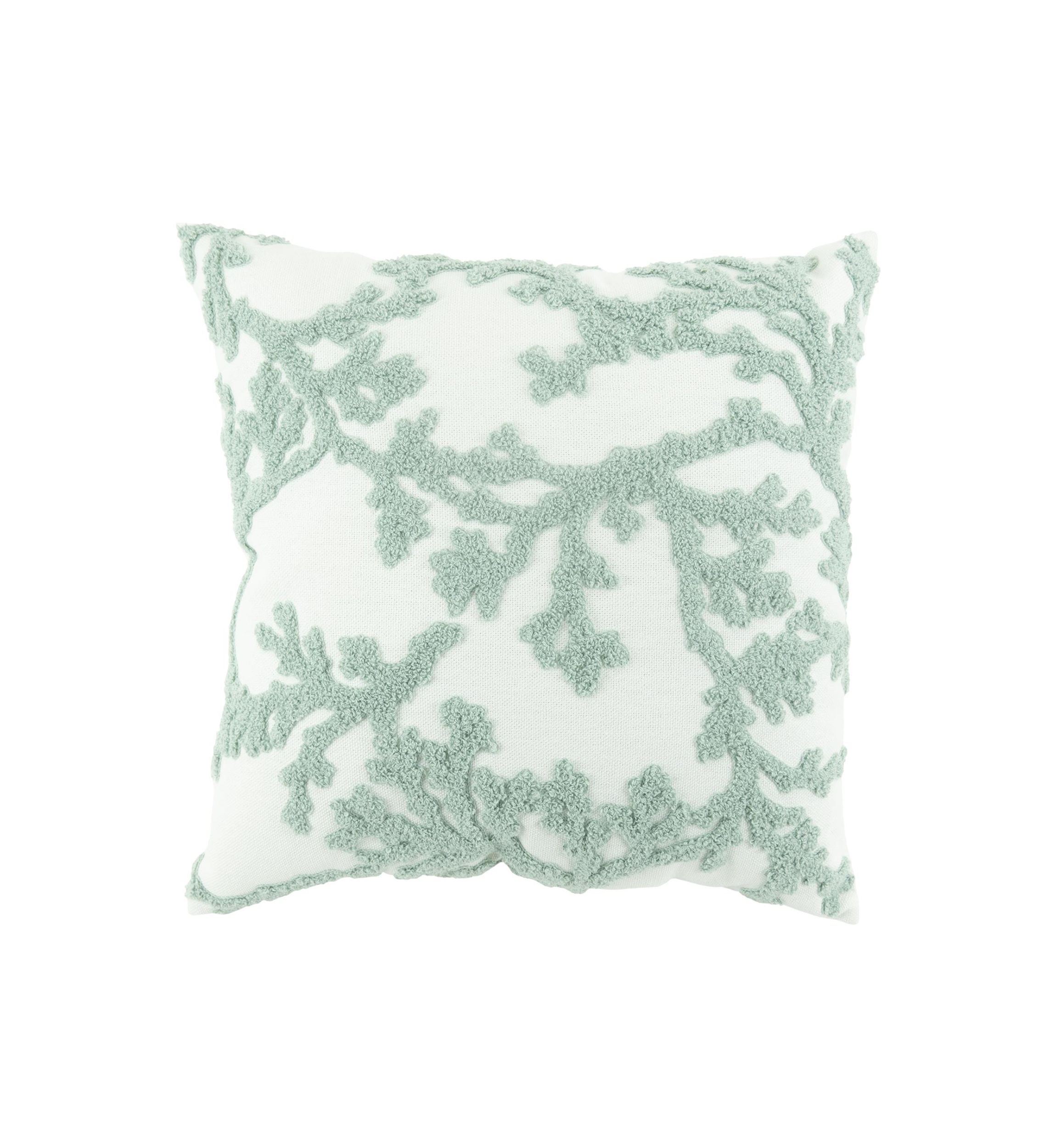 Embroidered Coral Pillow
