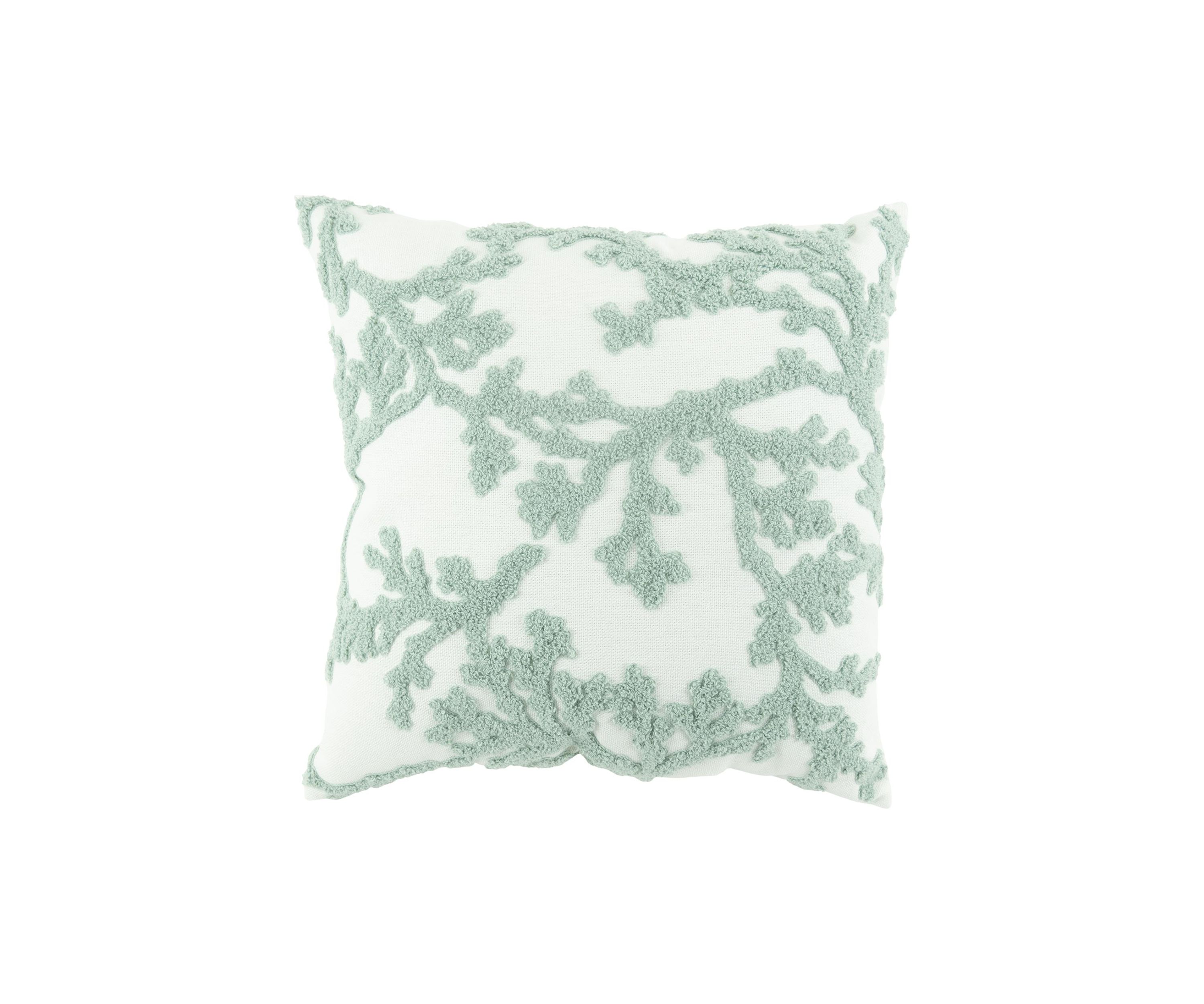 Embroidered Coral Pillow