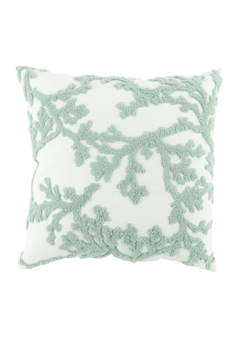 Embroidered Coral Pillow
