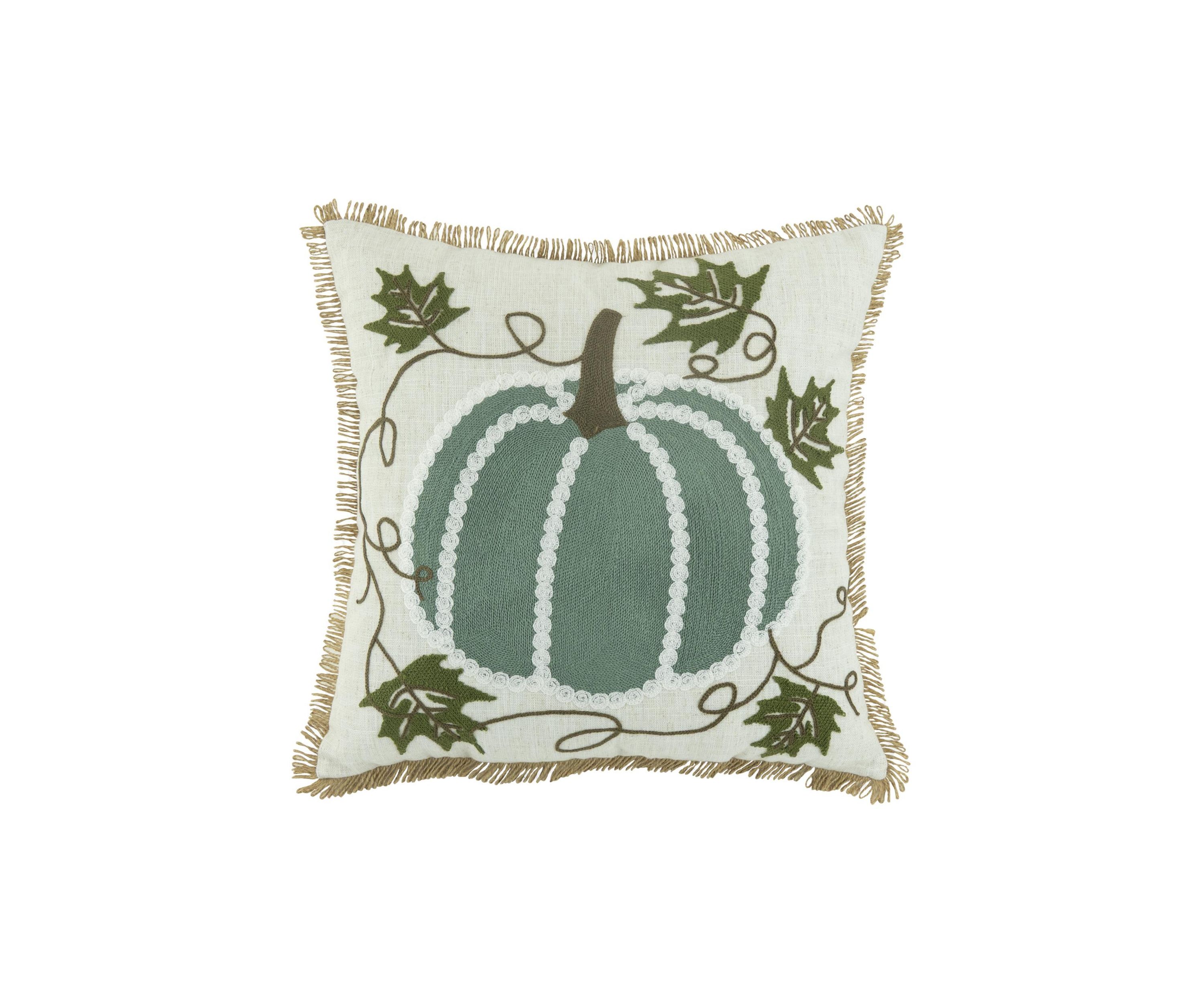 Textured Blue Pumpkin Throw Pillow