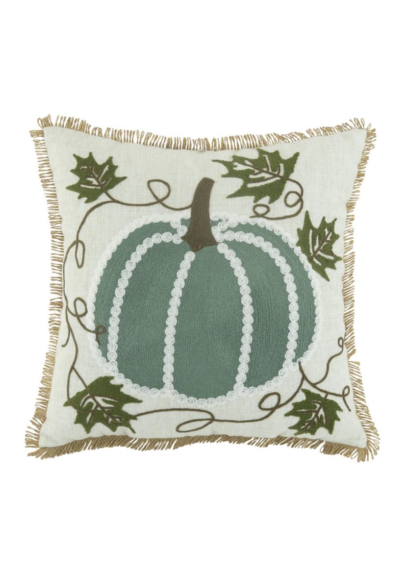 Textured Blue Pumpkin Throw Pillow