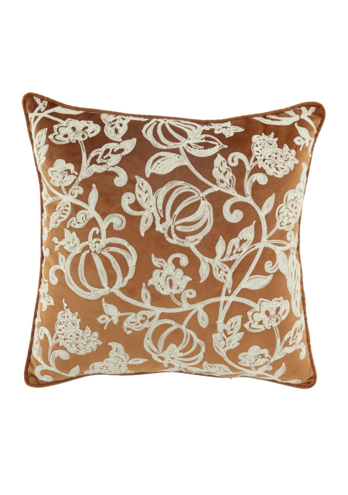 Orange Pumpkin Foulard Square Throw Pillow