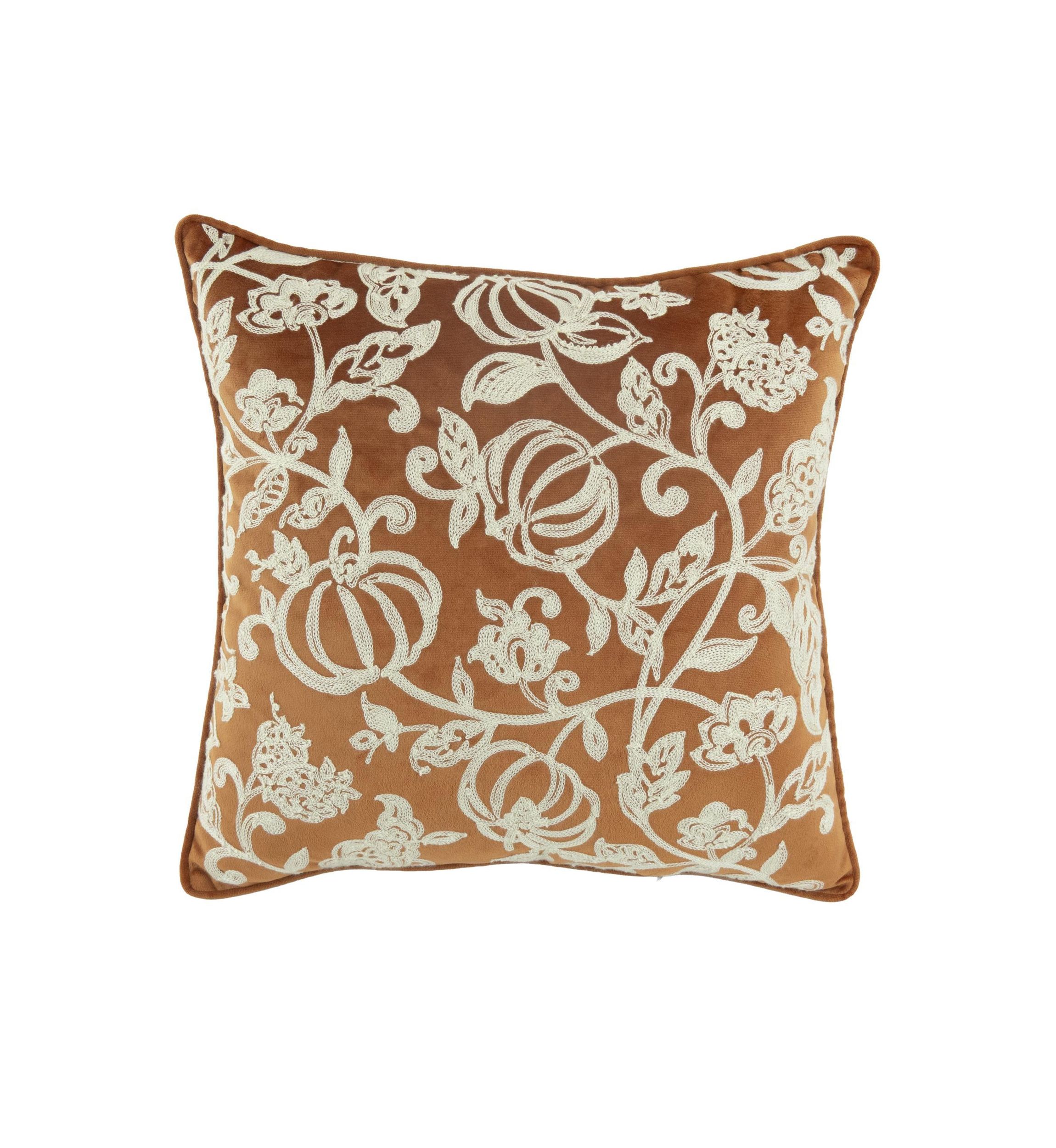 Orange Pumpkin Foulard Square Throw Pillow