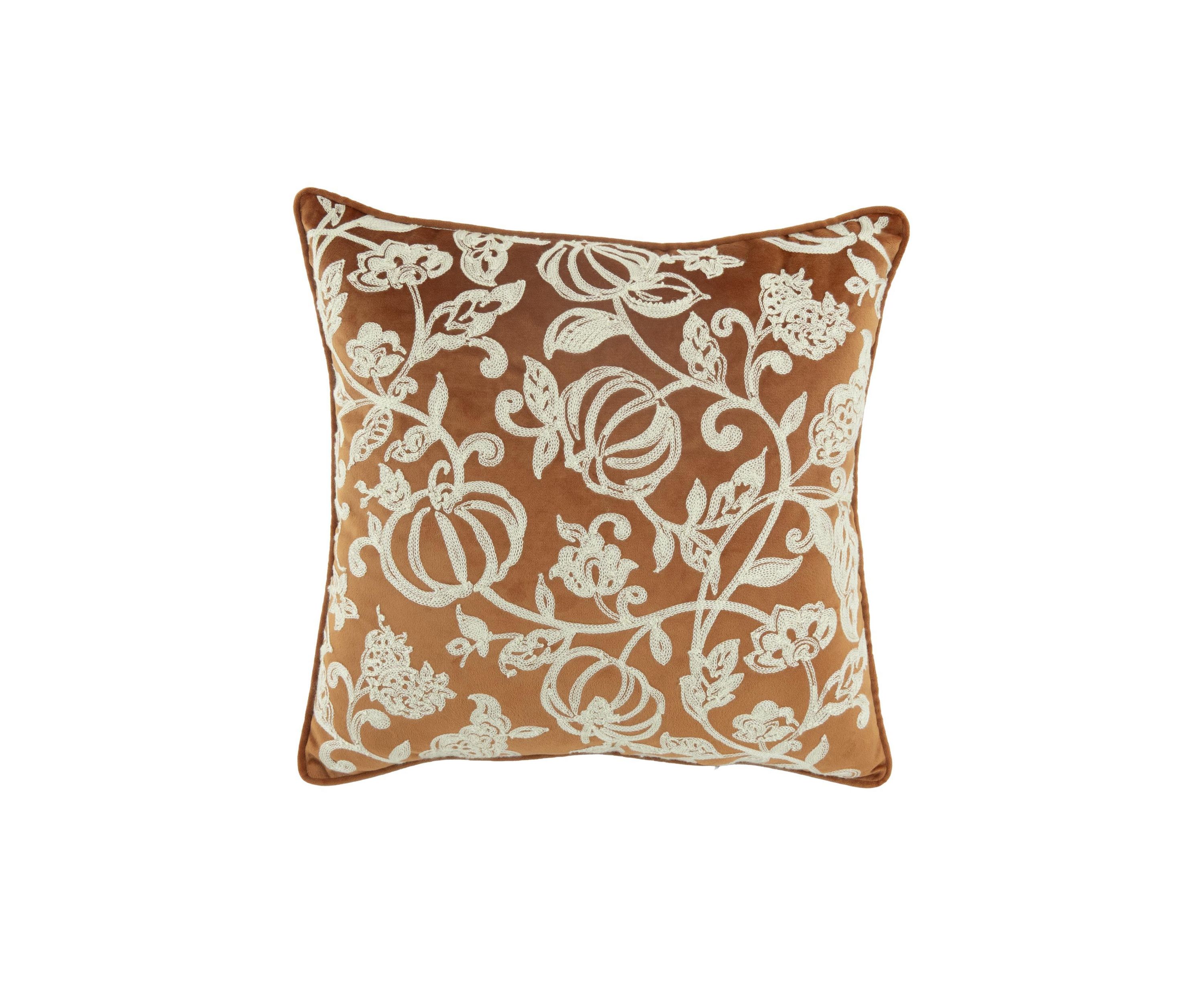 Orange Pumpkin Foulard Square Throw Pillow