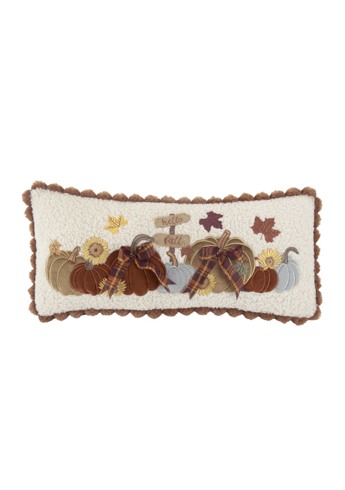 Harvest Pumpkins Sherpa Throw Pillow