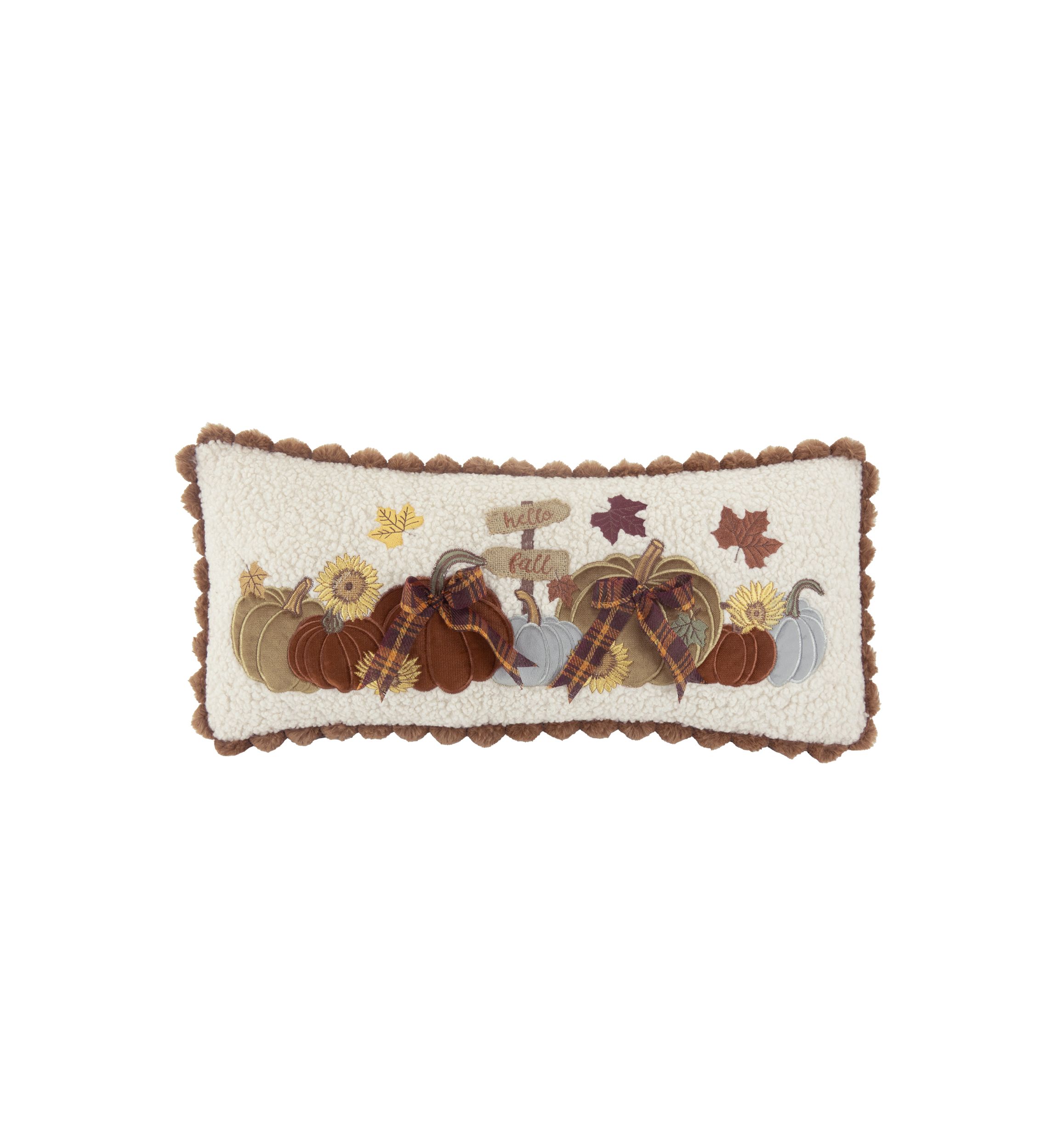 Harvest Pumpkins Sherpa Throw Pillow