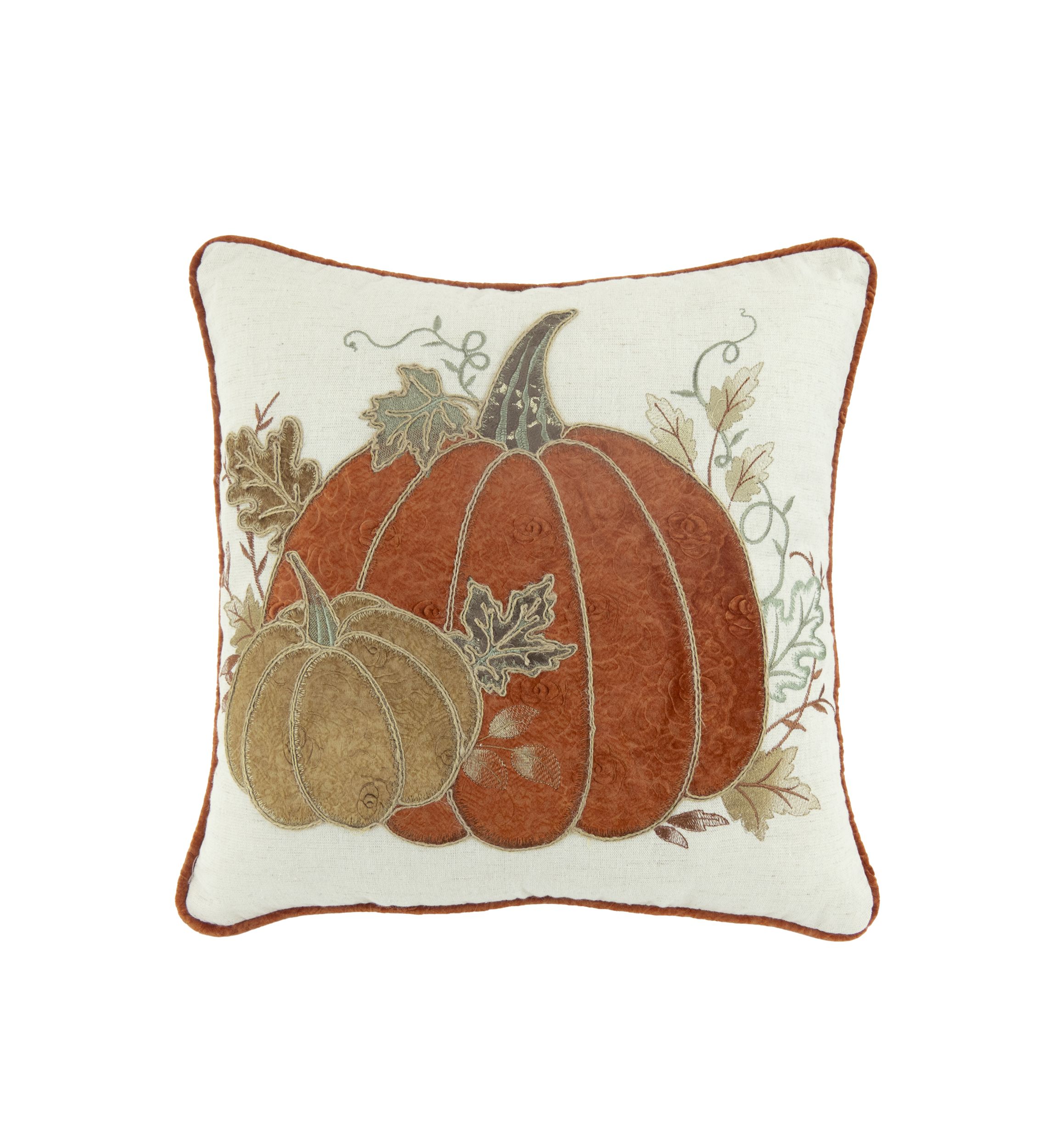 Orange Patterned Pumpkin Throw Pillow