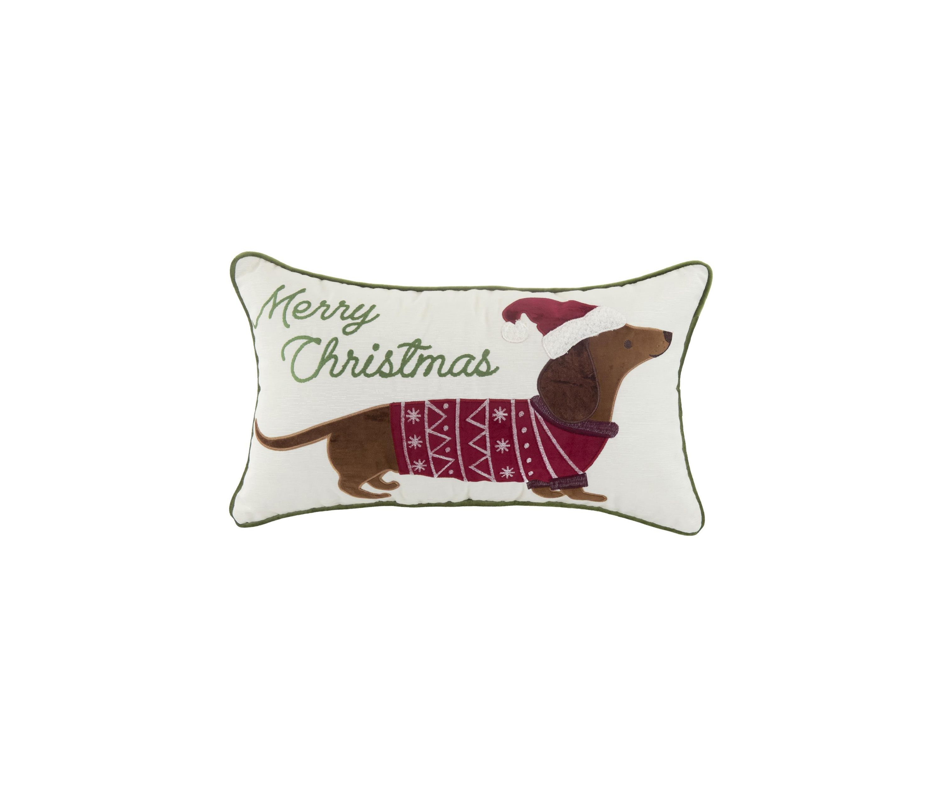 Dog Santa Throw Pillow