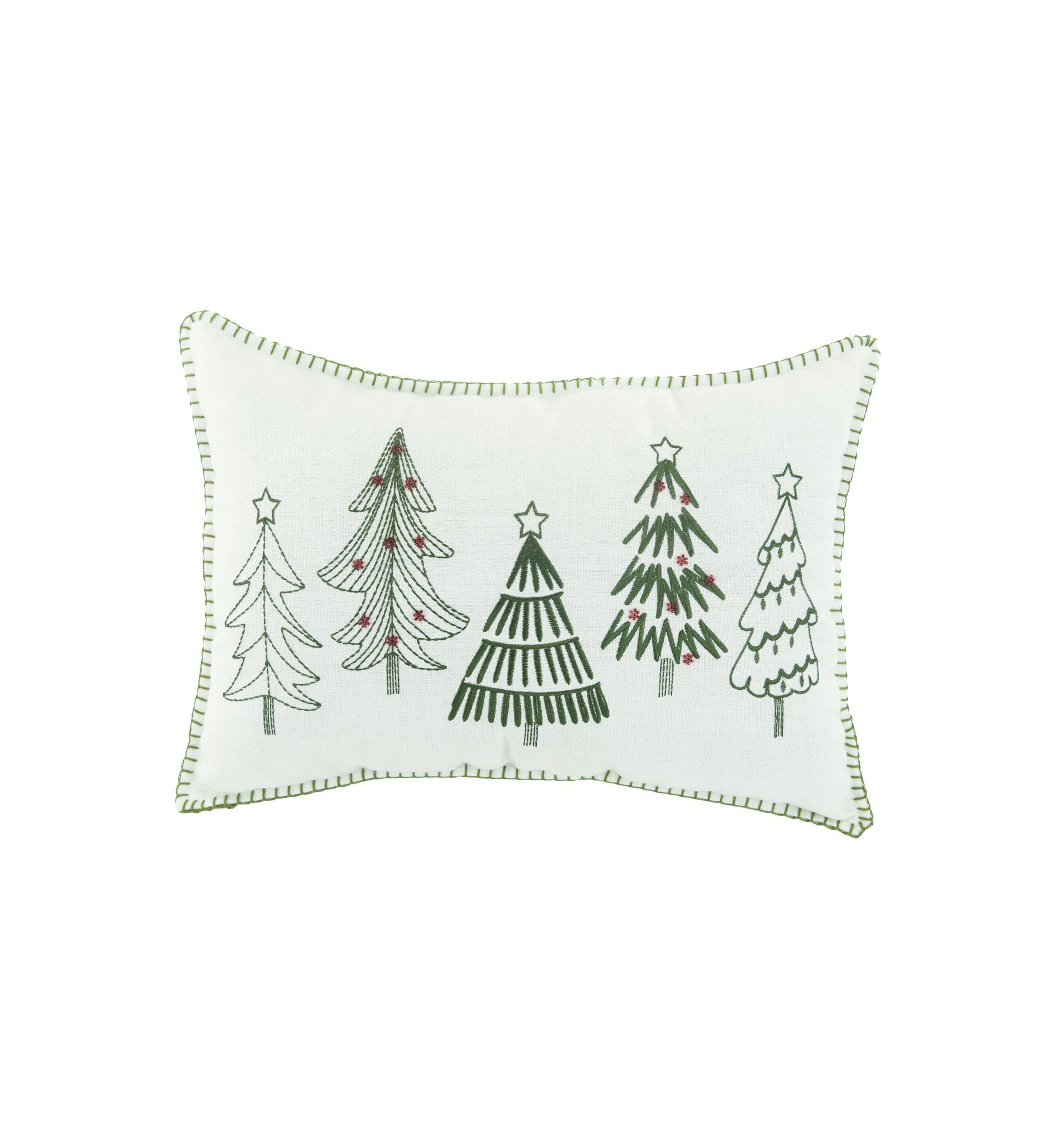 Stitched Holiday Tree Pillow