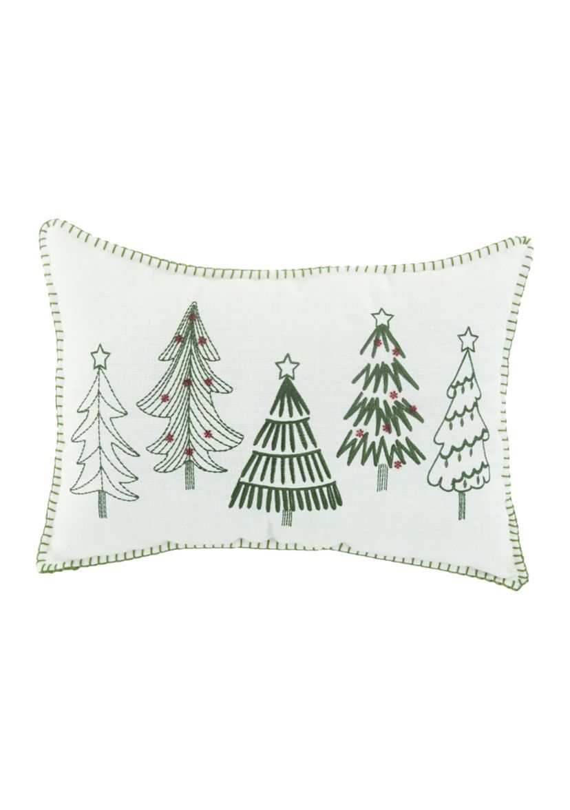 Stitched Holiday Tree Pillow
