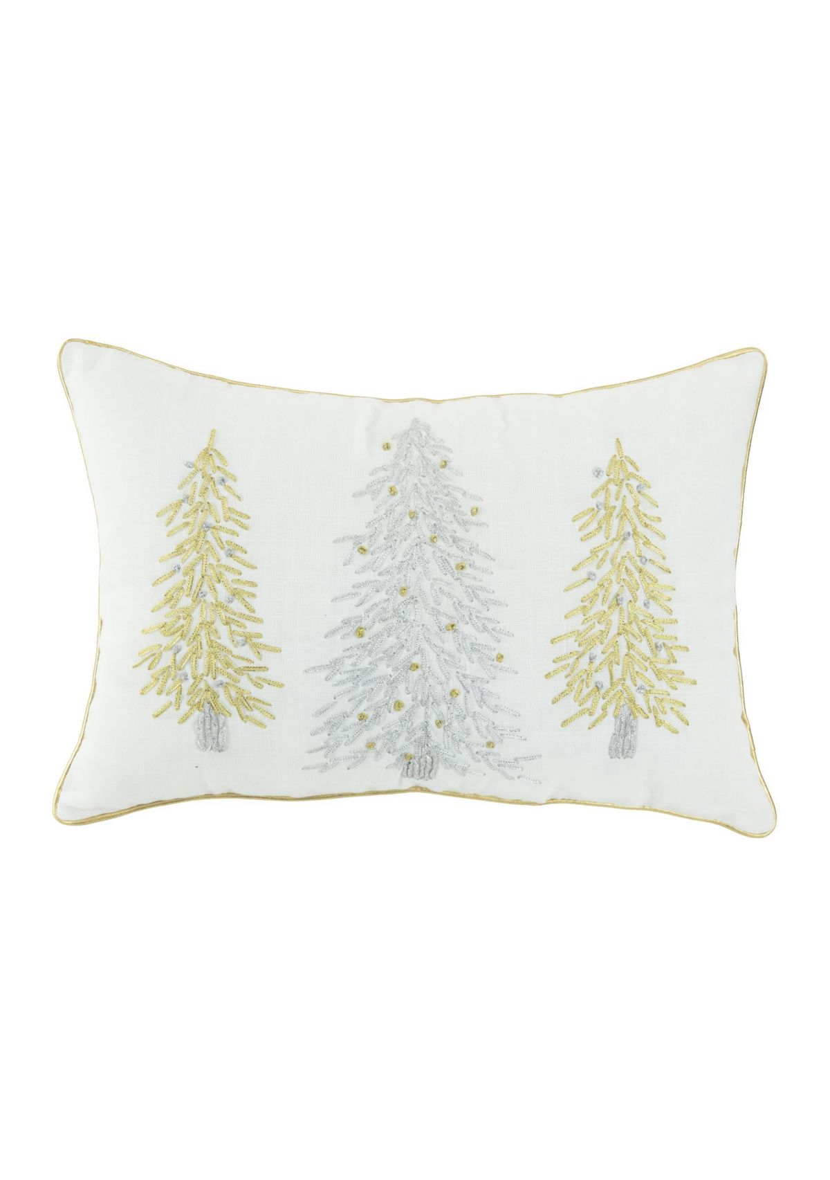 Gold Stitched Tree Sketch Pillow
