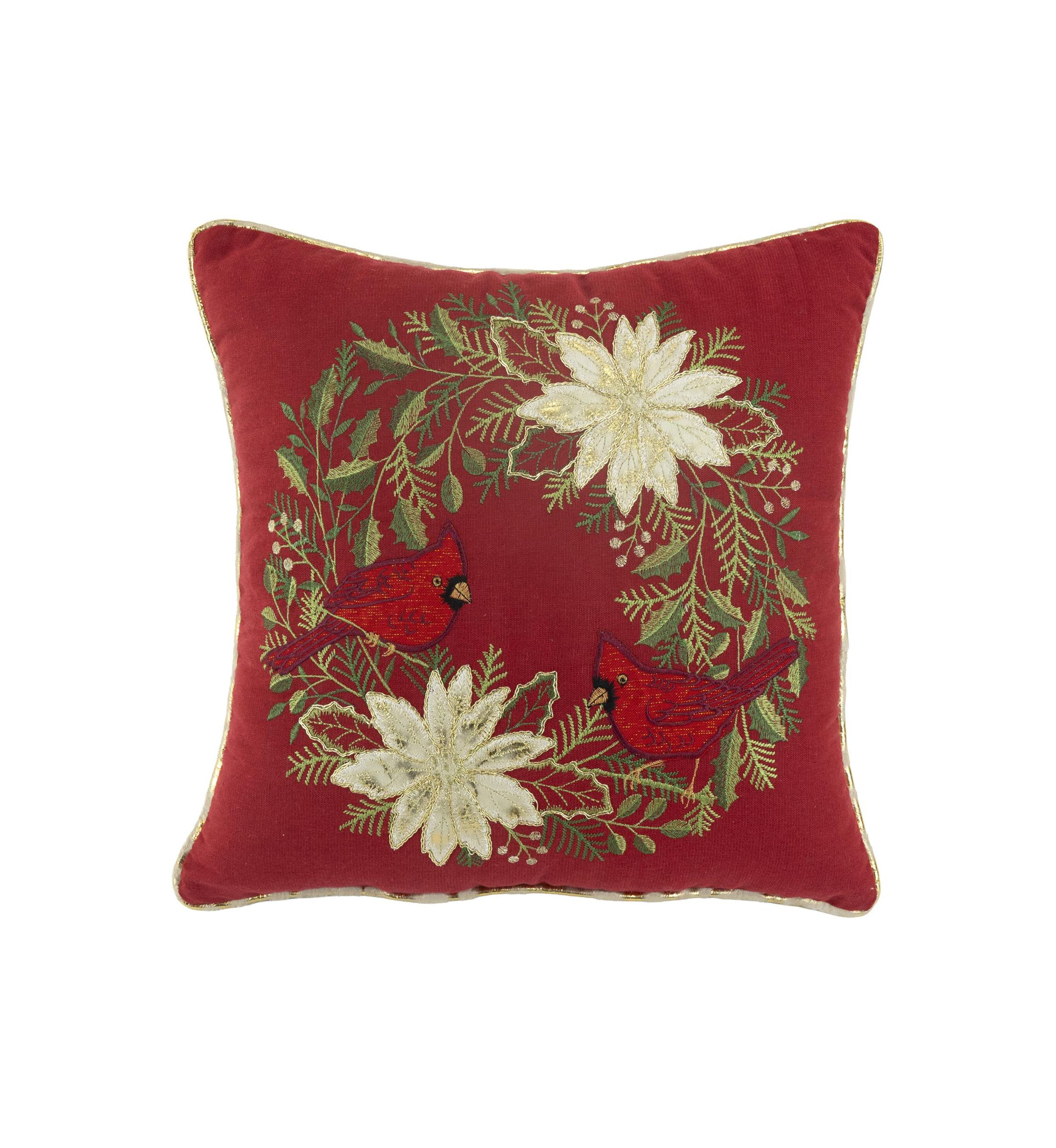 Cardinal Wreath Pillow