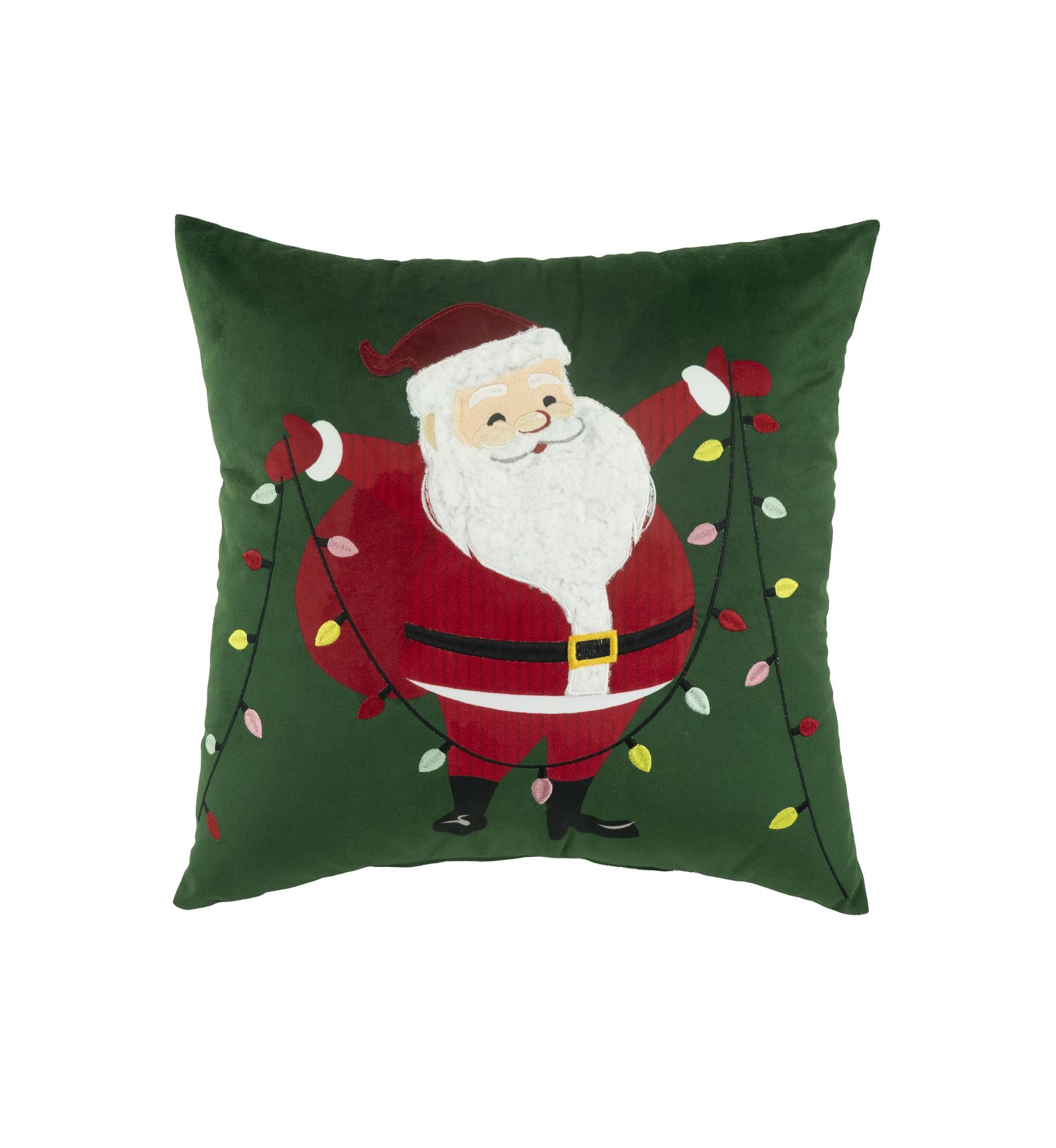 Santa Lights Throw Pillow