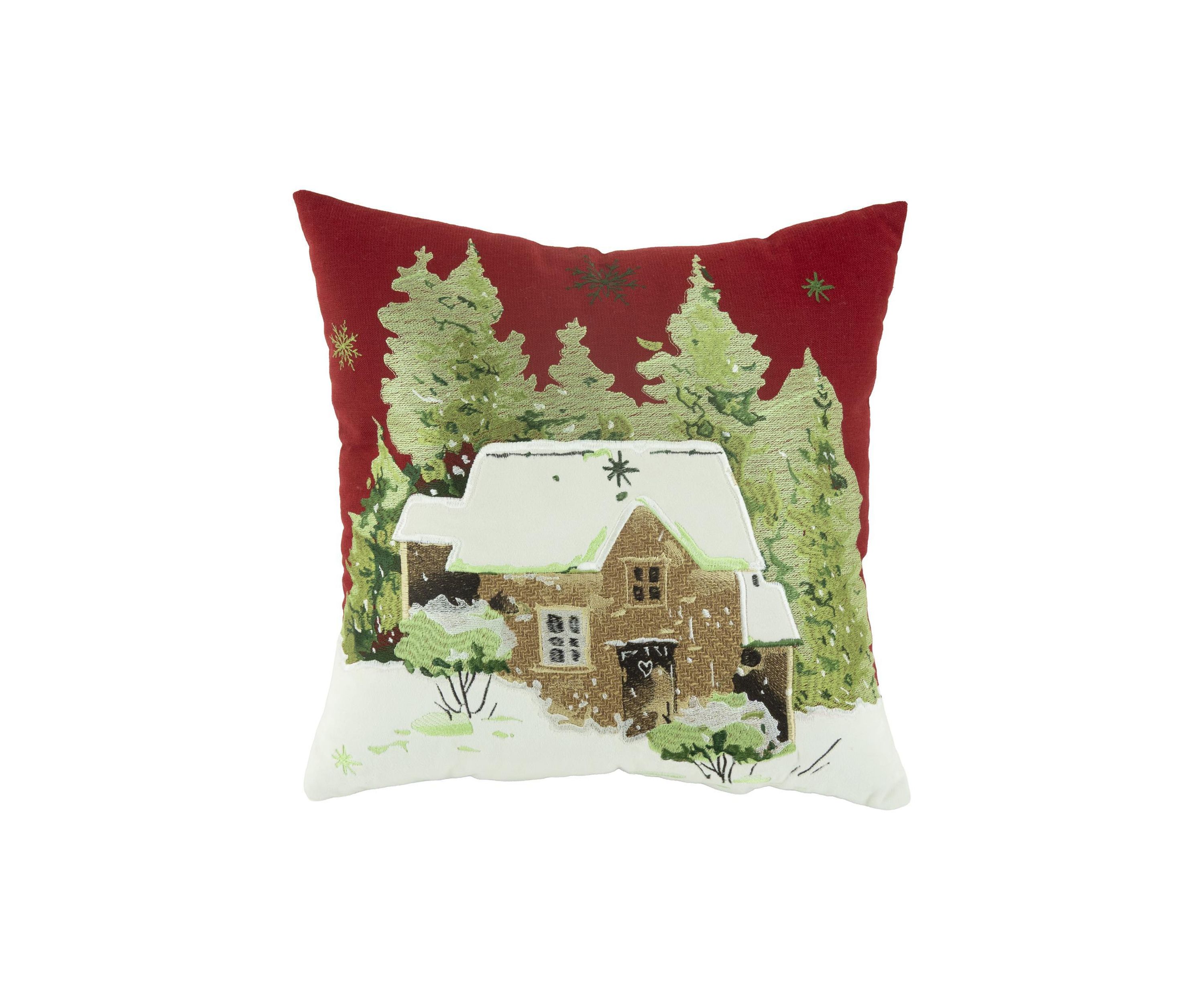 Winter Cabin Throw Pillow