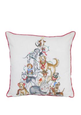 Arlee Home Fashions Inc Dog Christmas Tree Throw Pillow Belk