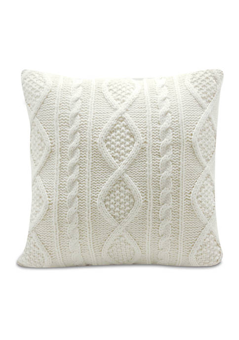 Cable Knit Cream Decorative Pillow