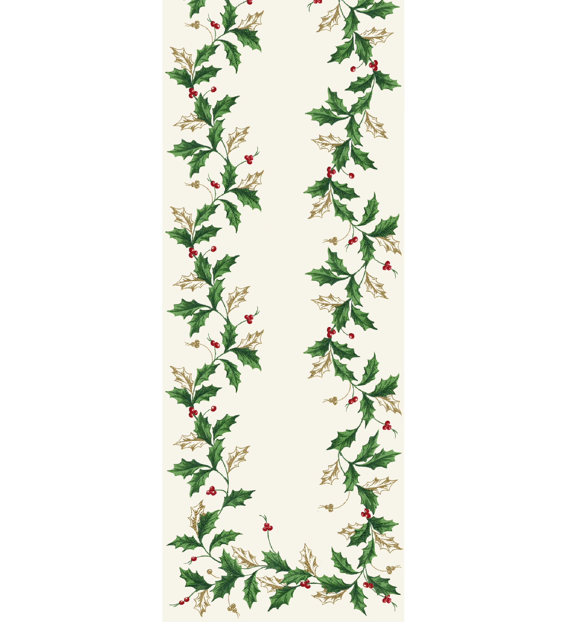 Holly Berry Embroidered Table Runner