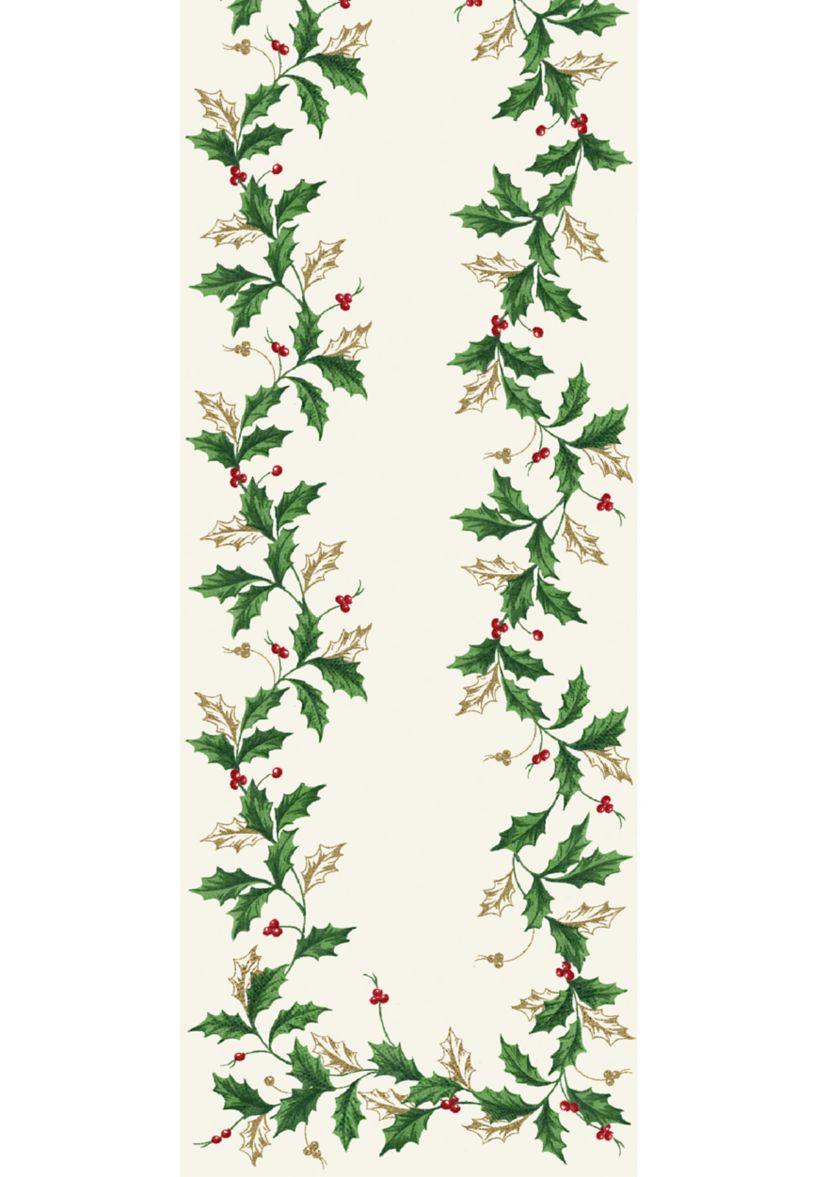 Holly Berry Embroidered Table Runner