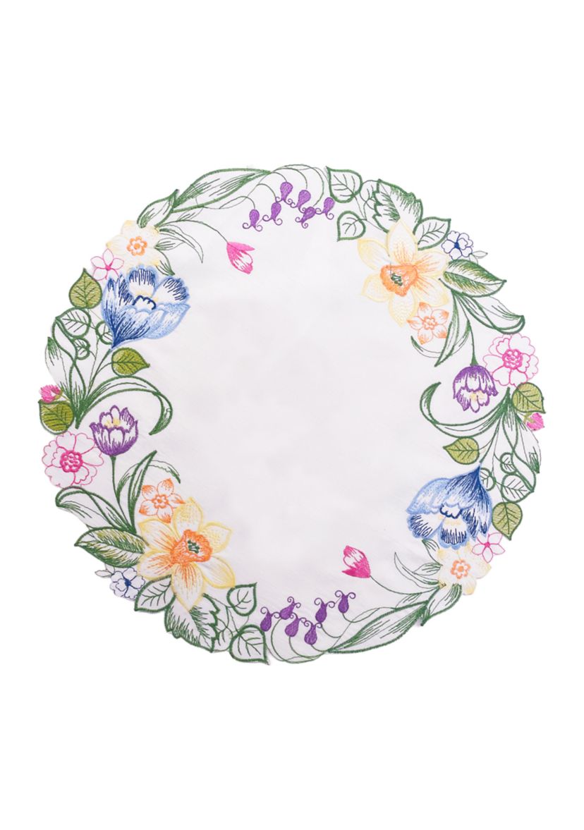 Floral Sketch Cutwork Placemat