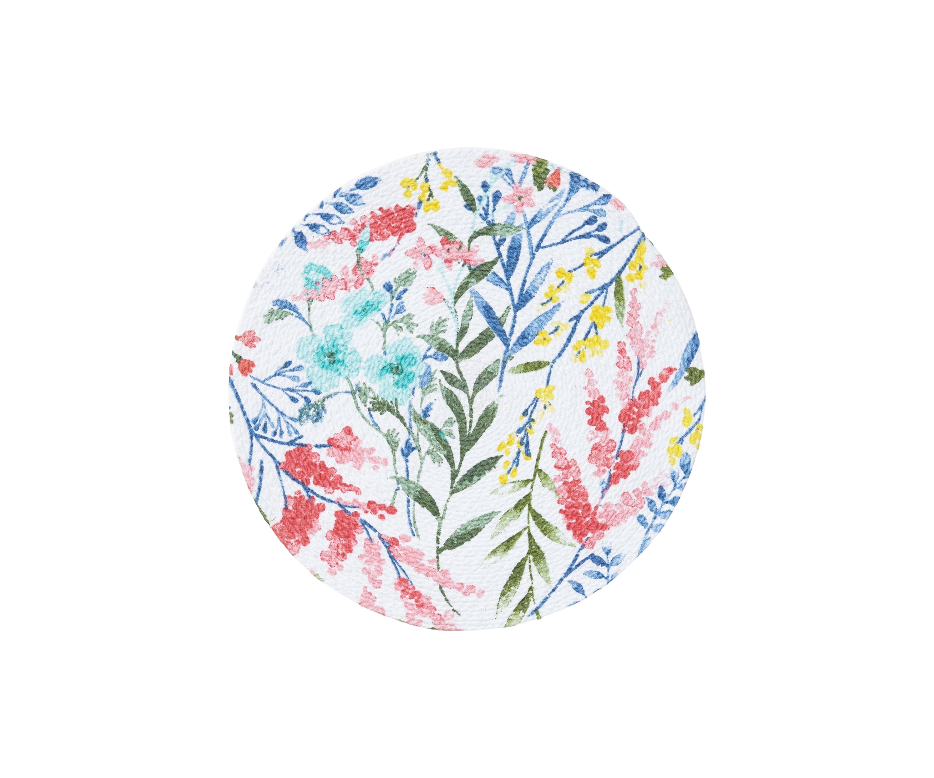 Feral Flower Printed Round Placemat
