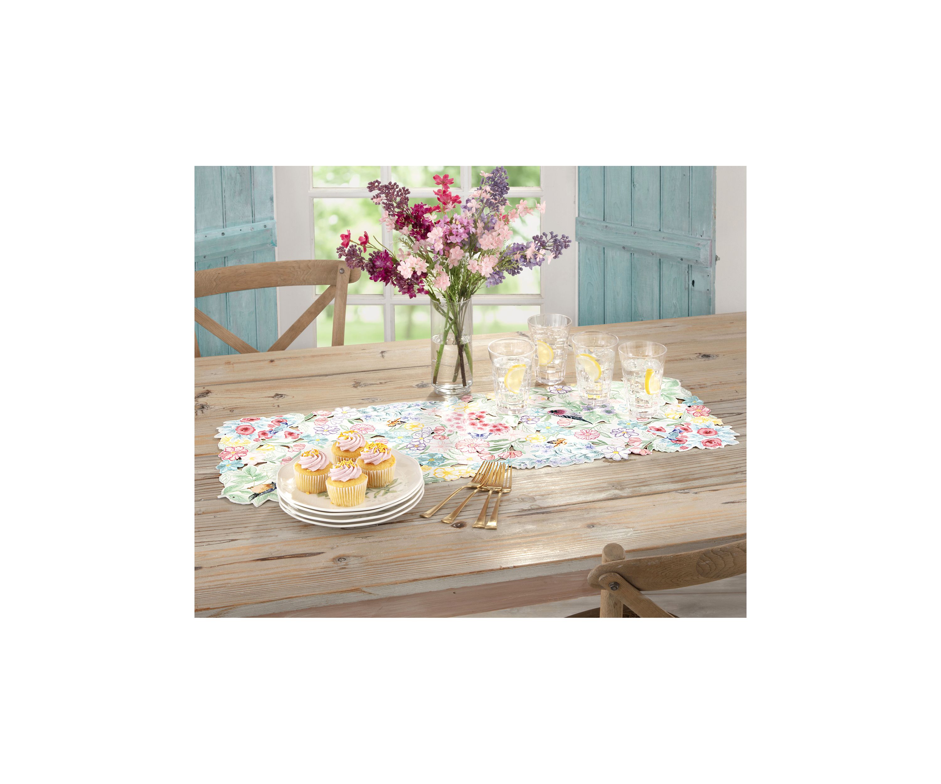 Butterfly Meadow Cutwork Centerpiece 