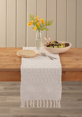 Natural Textured Artex Table Runner