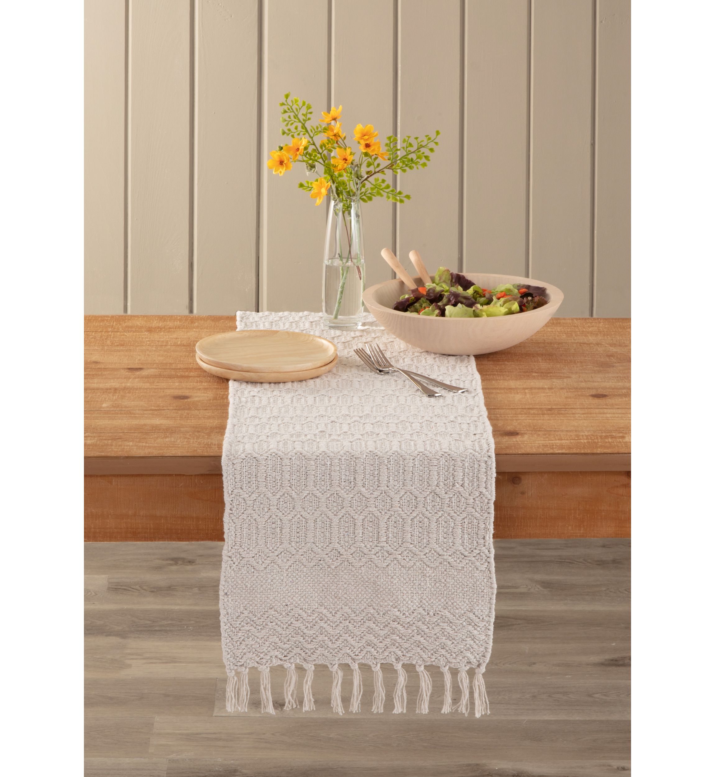 Natural Textured Artex Table Runner
