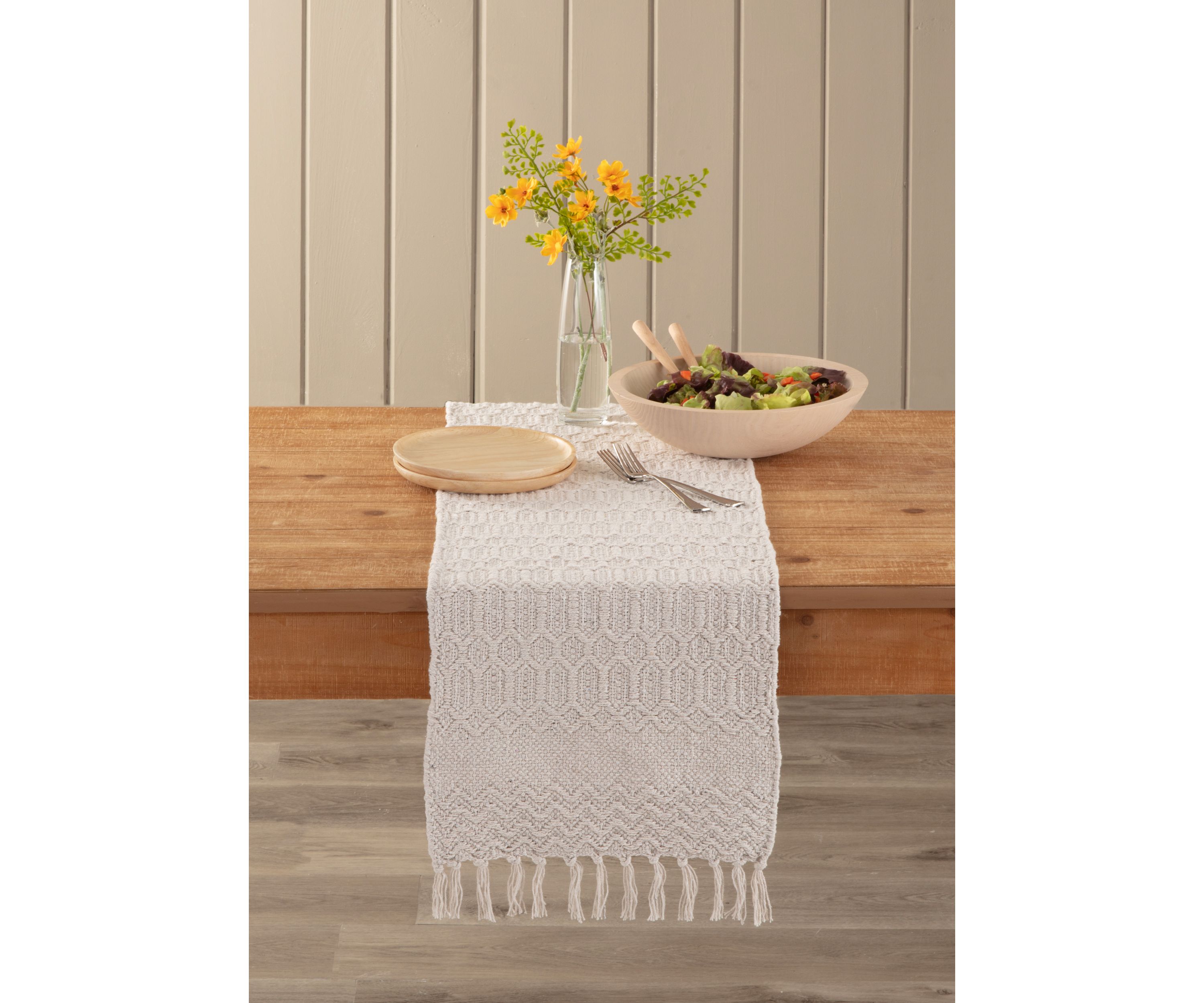 Natural Textured Artex Table Runner