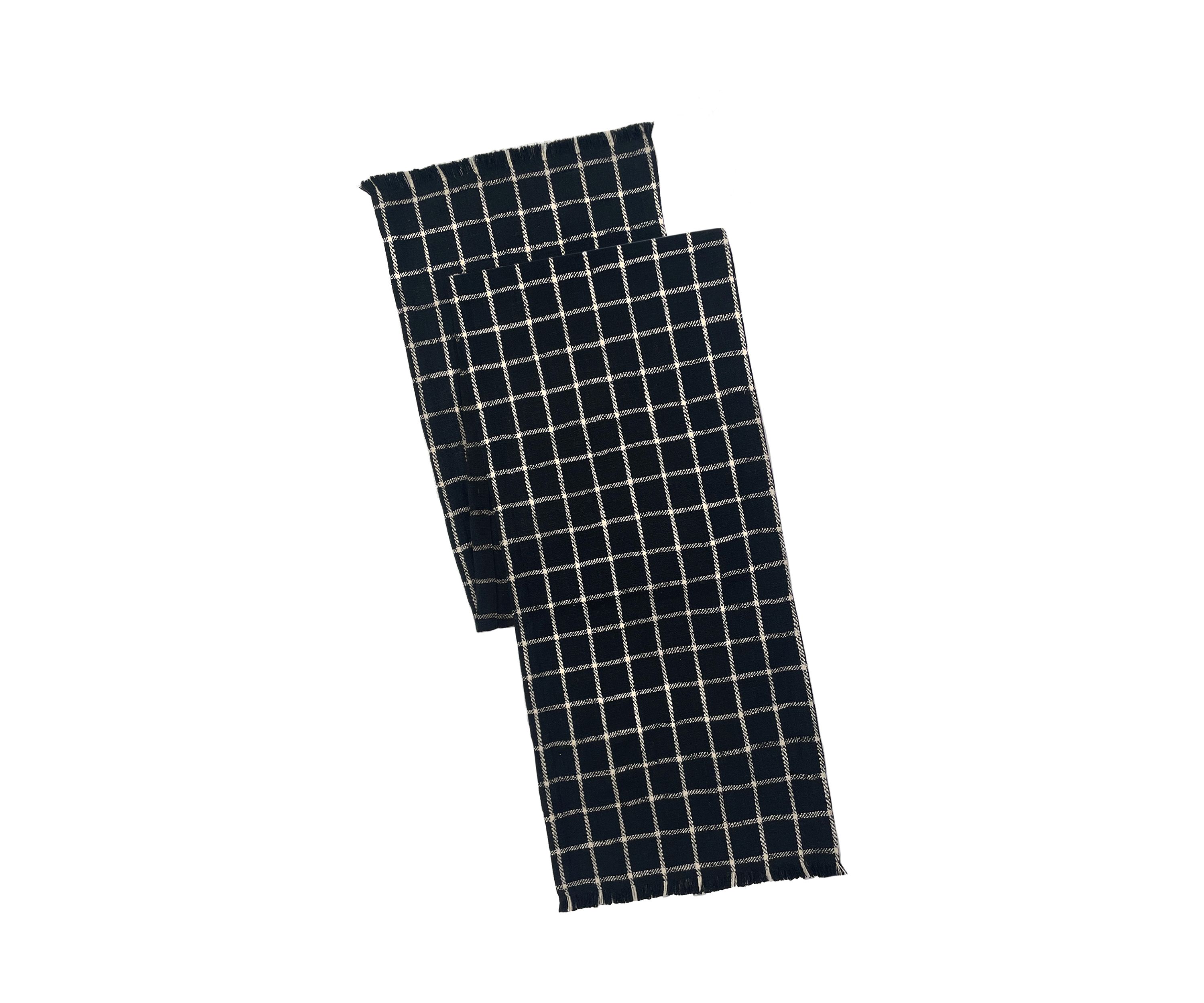 Black and White Windowpane Table Runner