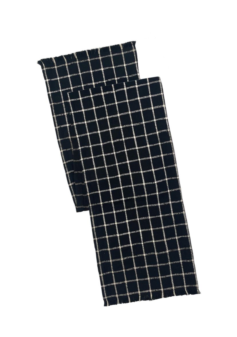 Black and White Windowpane Table Runner