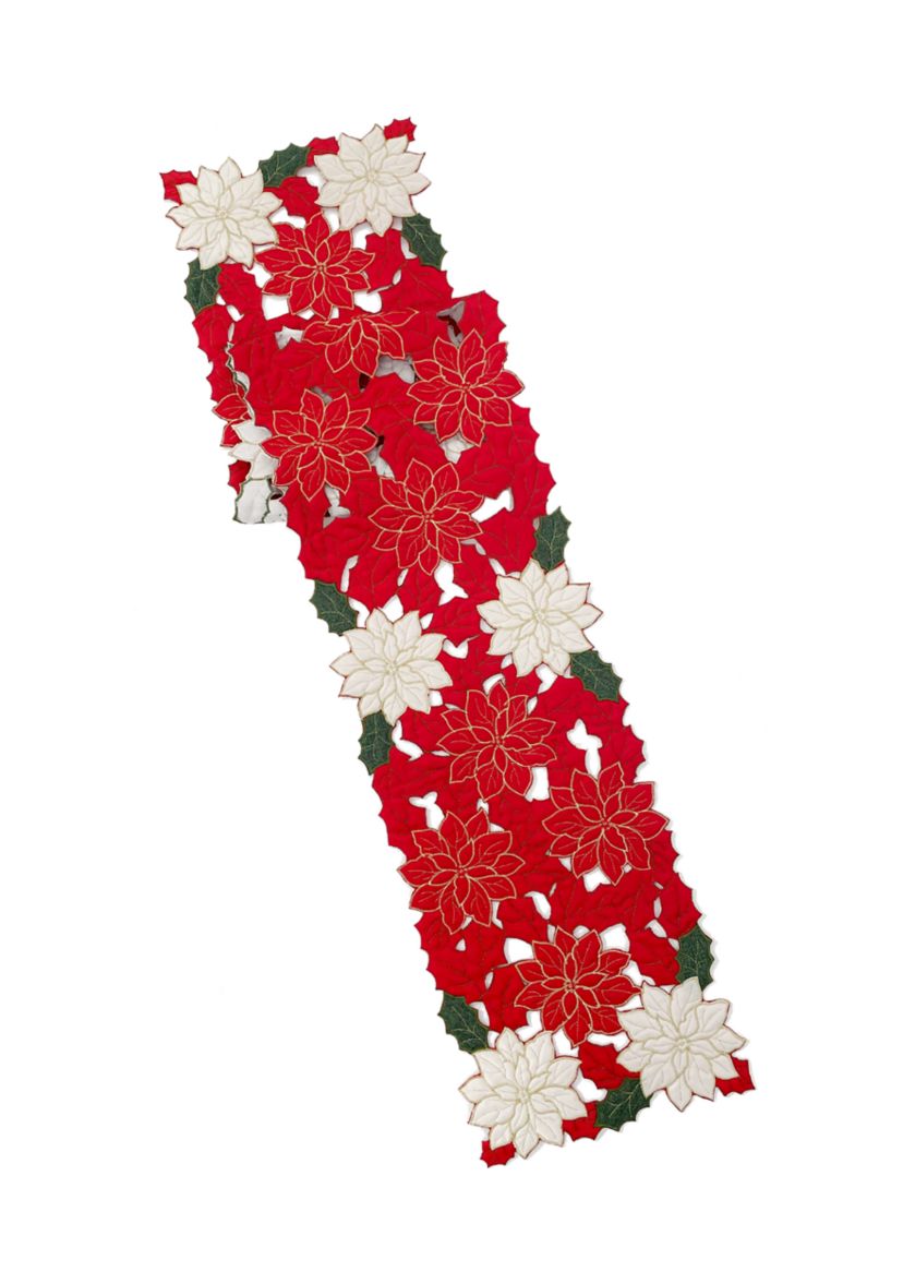 Quilted Poinsettia Table Runner