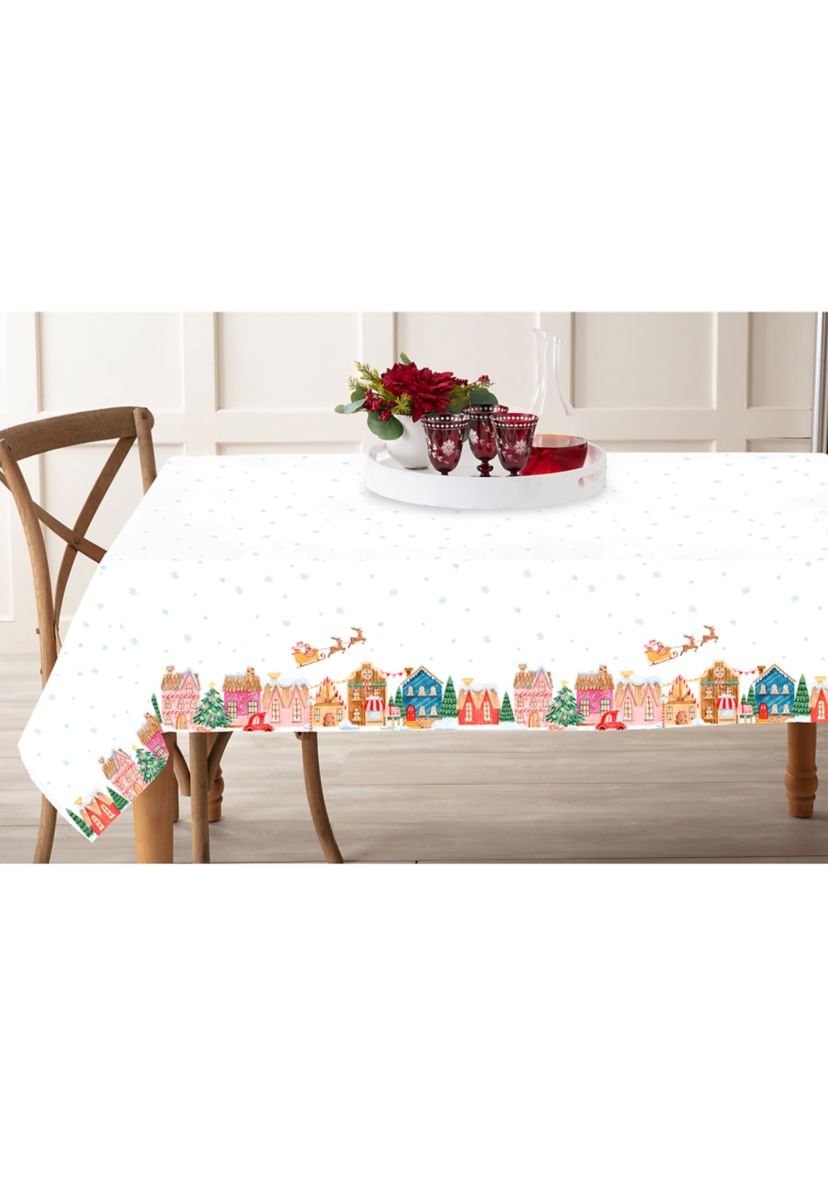 Christmas Village Border Tablecloth