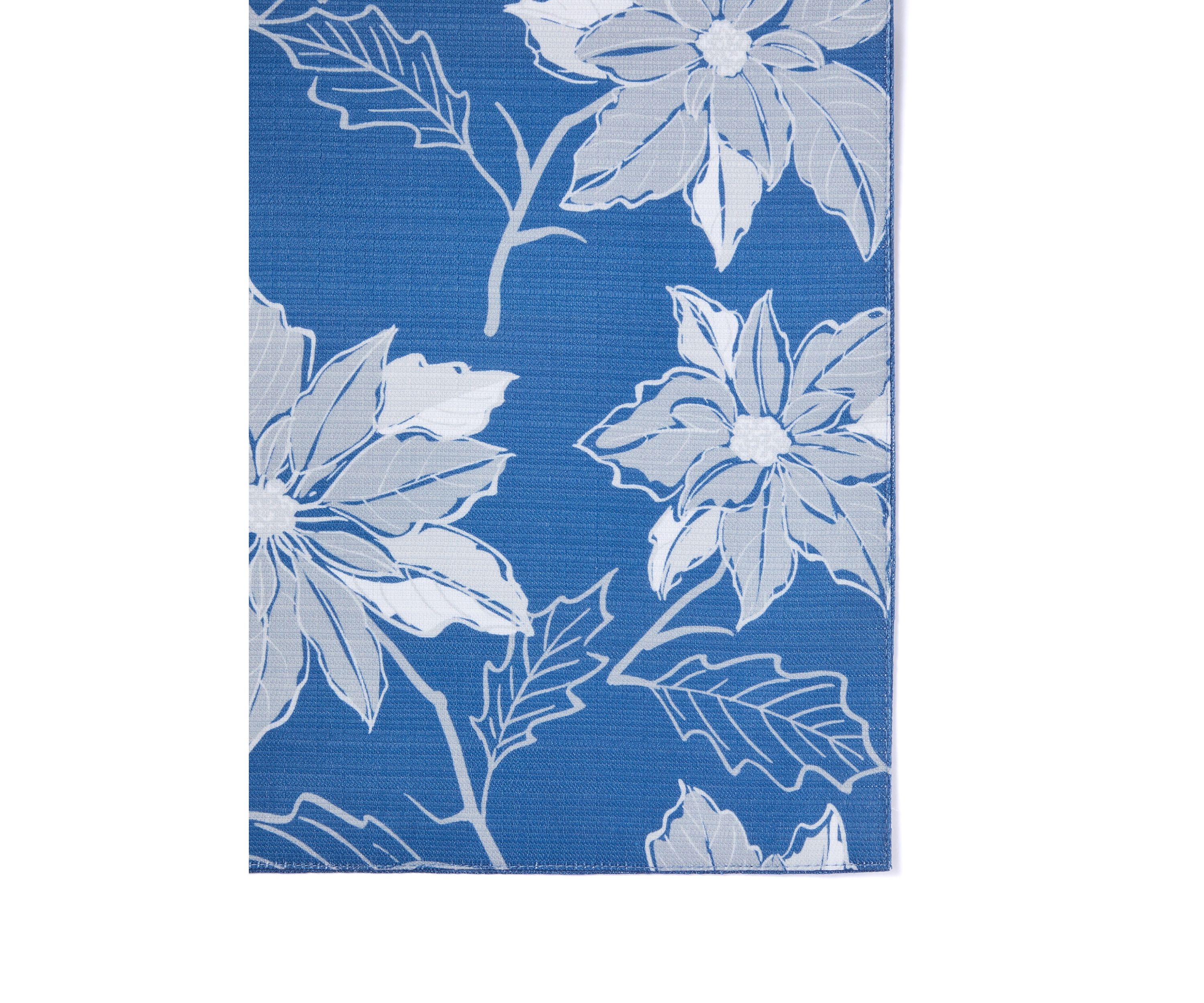 Poinsettia Silhouette Blue Placemat