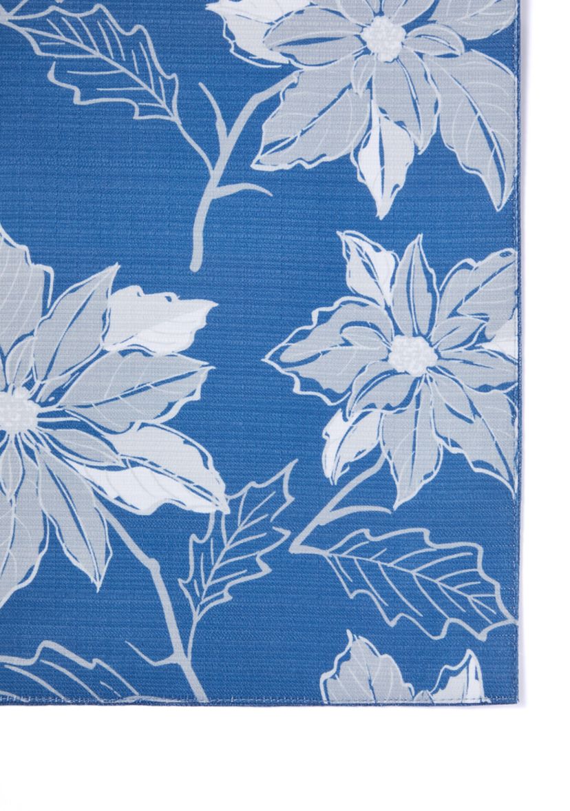 Poinsettia Silhouette Blue Placemat