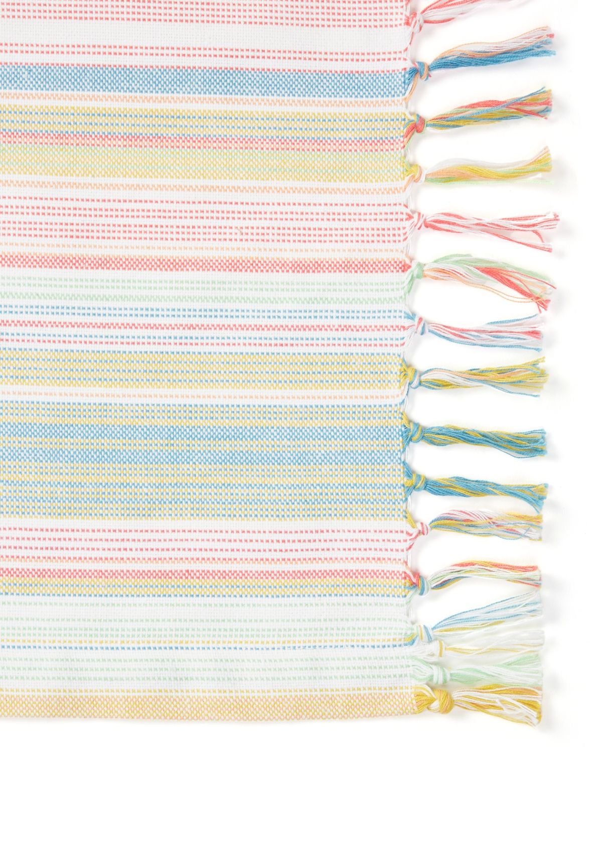 Arden Multi Stripe Woven Fringe Placemat 