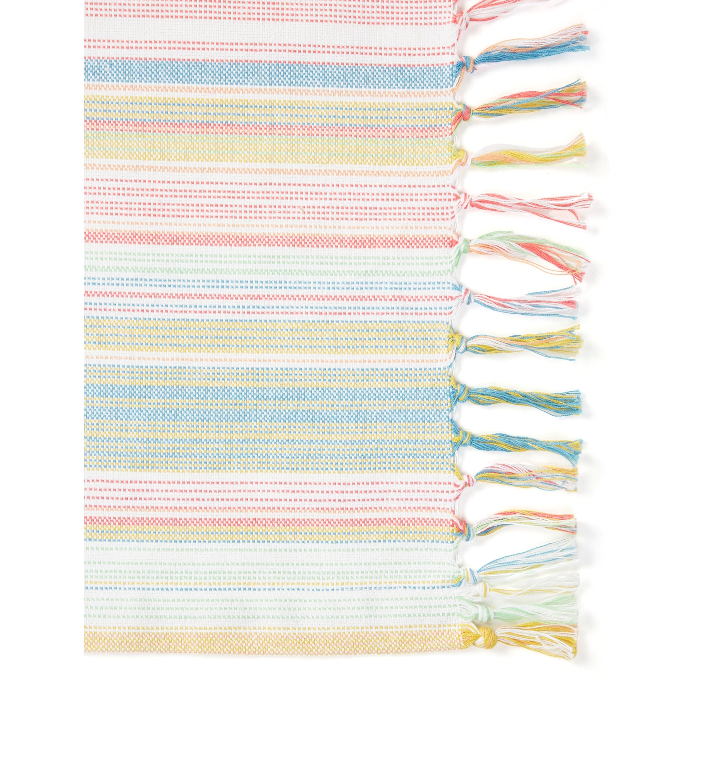 Arden Multi Stripe Woven Fringe Placemat 