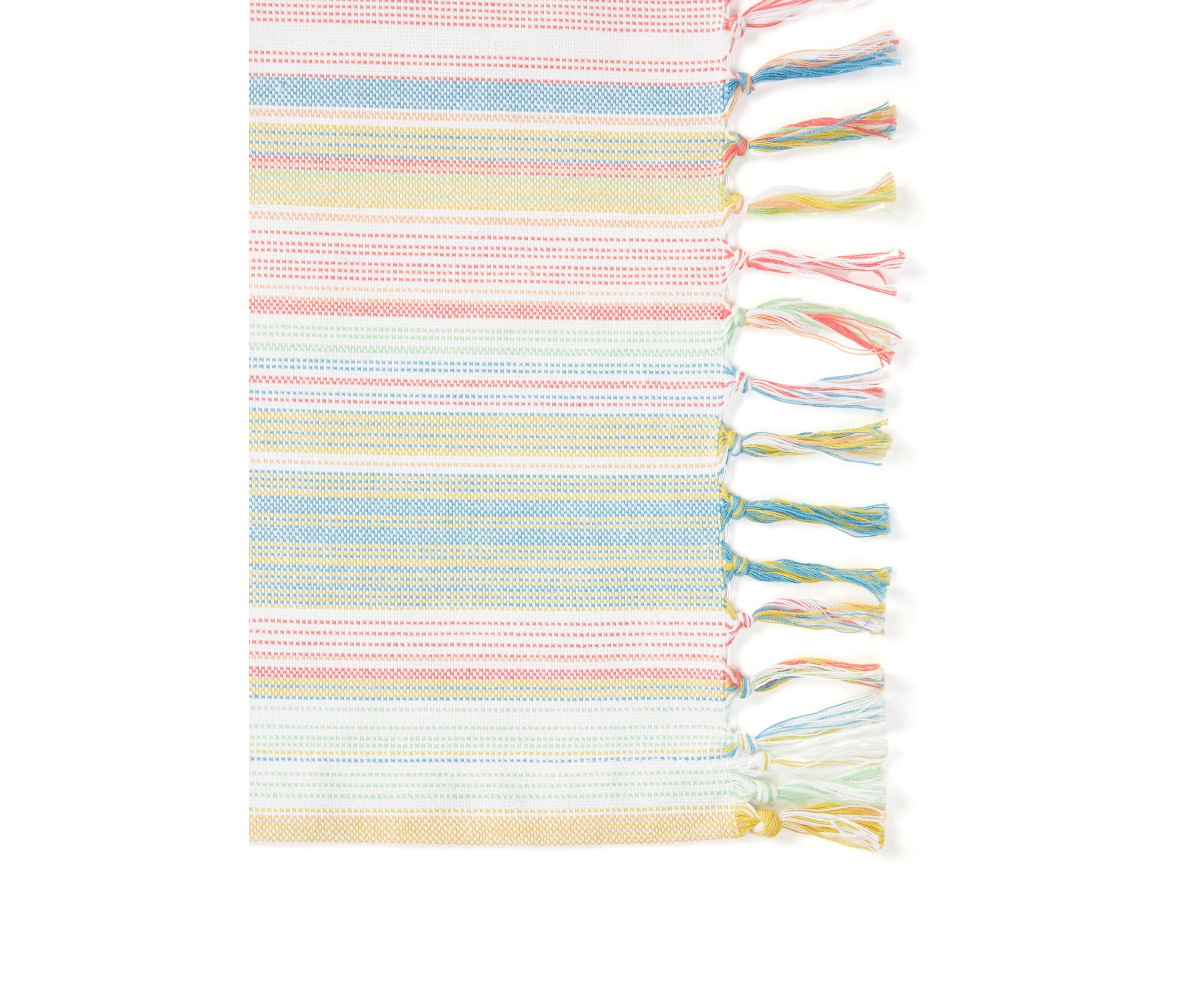Arden Multi Stripe Woven Fringe Placemat 