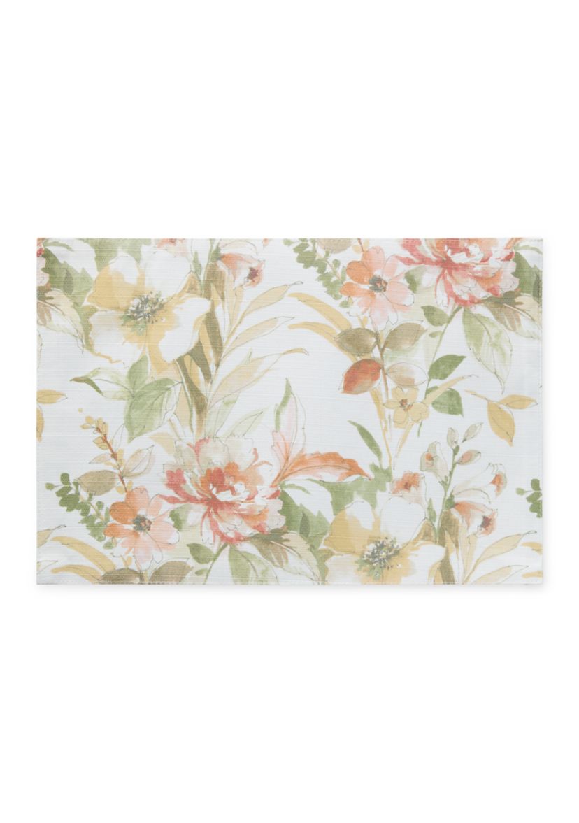 Set of 2 Fall Watercolor Floral Placemats