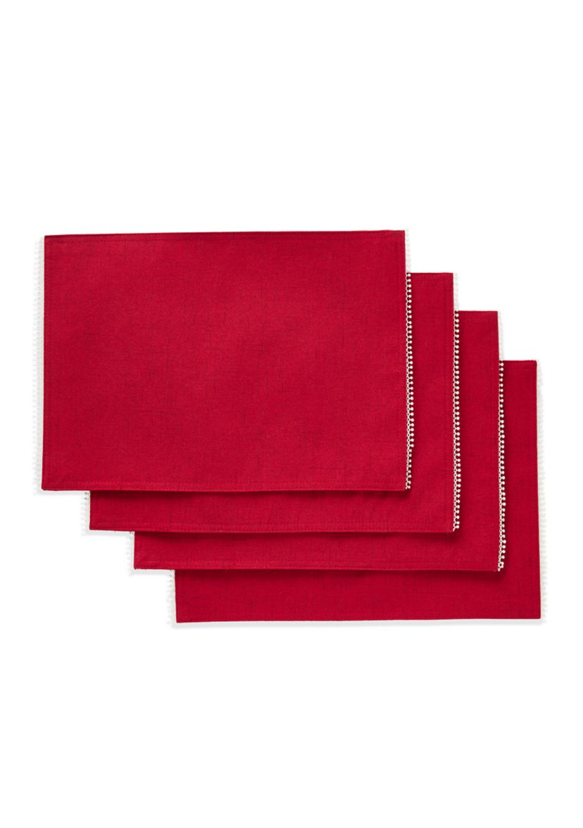 Set of 4 French Perle Solid Placemats