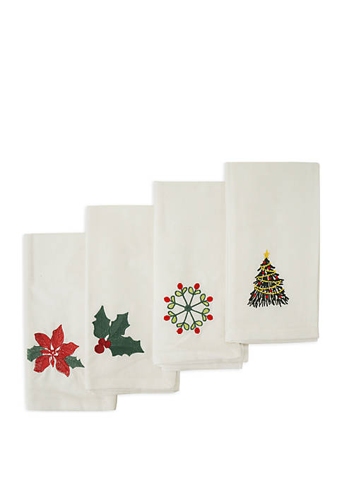 Holiday Embroidered Napkin Set