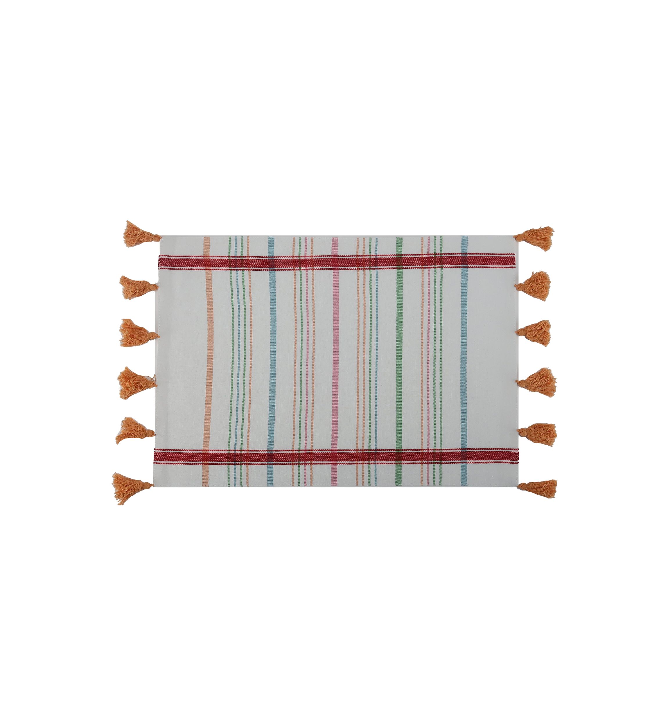 Multi Stripe Tassel Placemat 