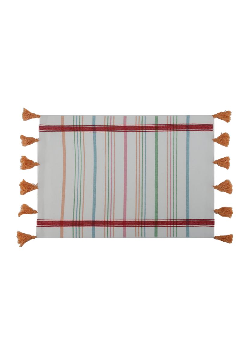 Multi Stripe Tassel Placemat 