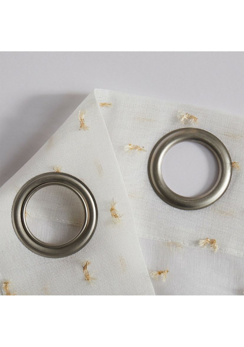 Sprinkles Embellished Lurex Ribbons Linen Look Light Filtering Window Panel Pair