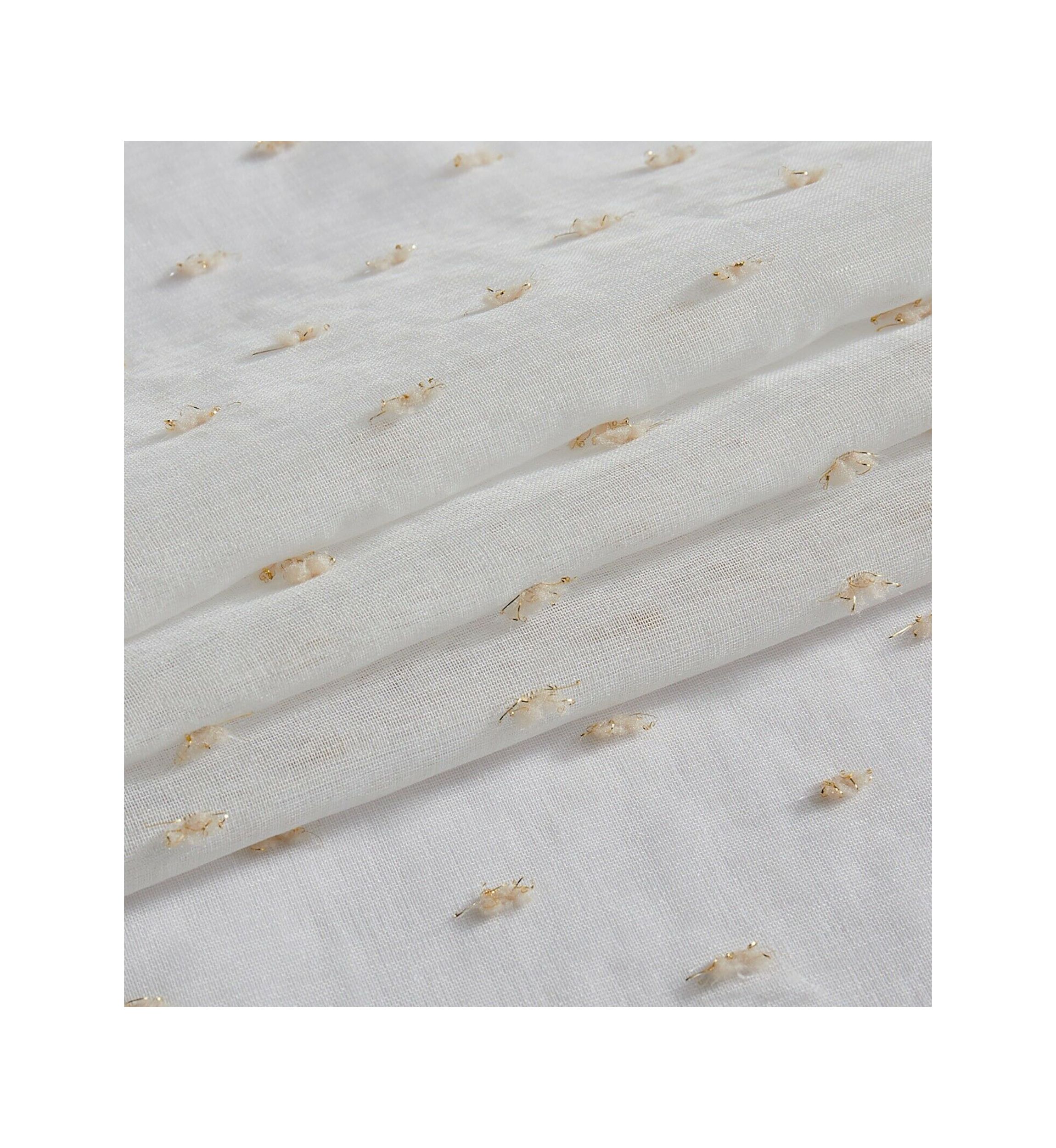 Sprinkles Embellished Lurex Ribbons Linen Look Light Filtering Window Panel Pair