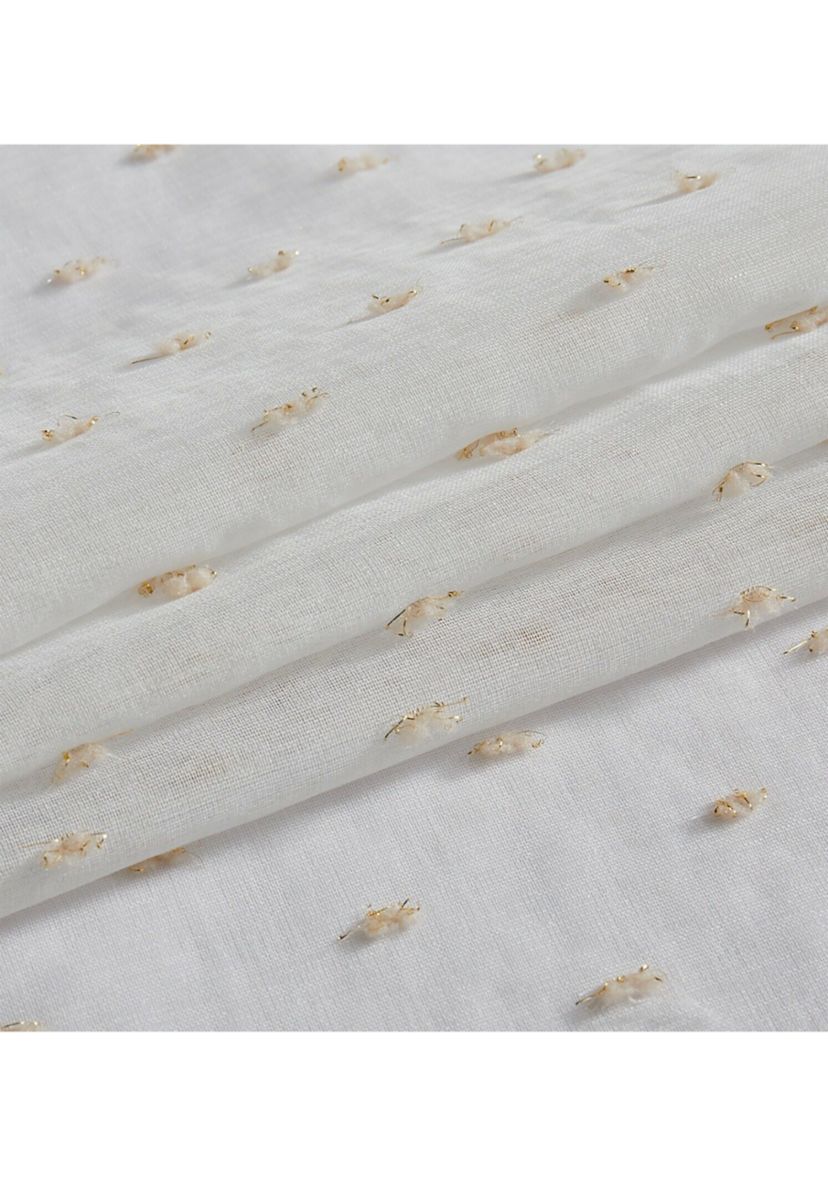 Sprinkles Embellished Lurex Ribbons Linen Look Light Filtering Window Panel Pair