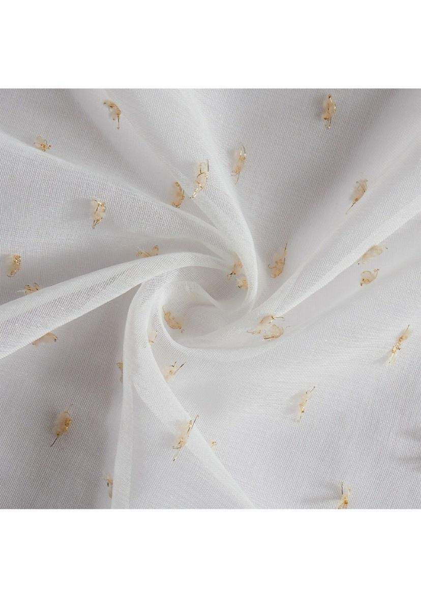 Sprinkles Embellished Lurex Ribbons Linen Look Light Filtering Window Panel Pair