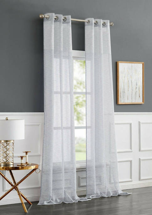 Dainty Home Sarah Linen Look Chenille Embroidered Stripes