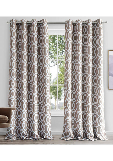 Dainty Home Trellis Printed Blackout Thermal Insulated Single