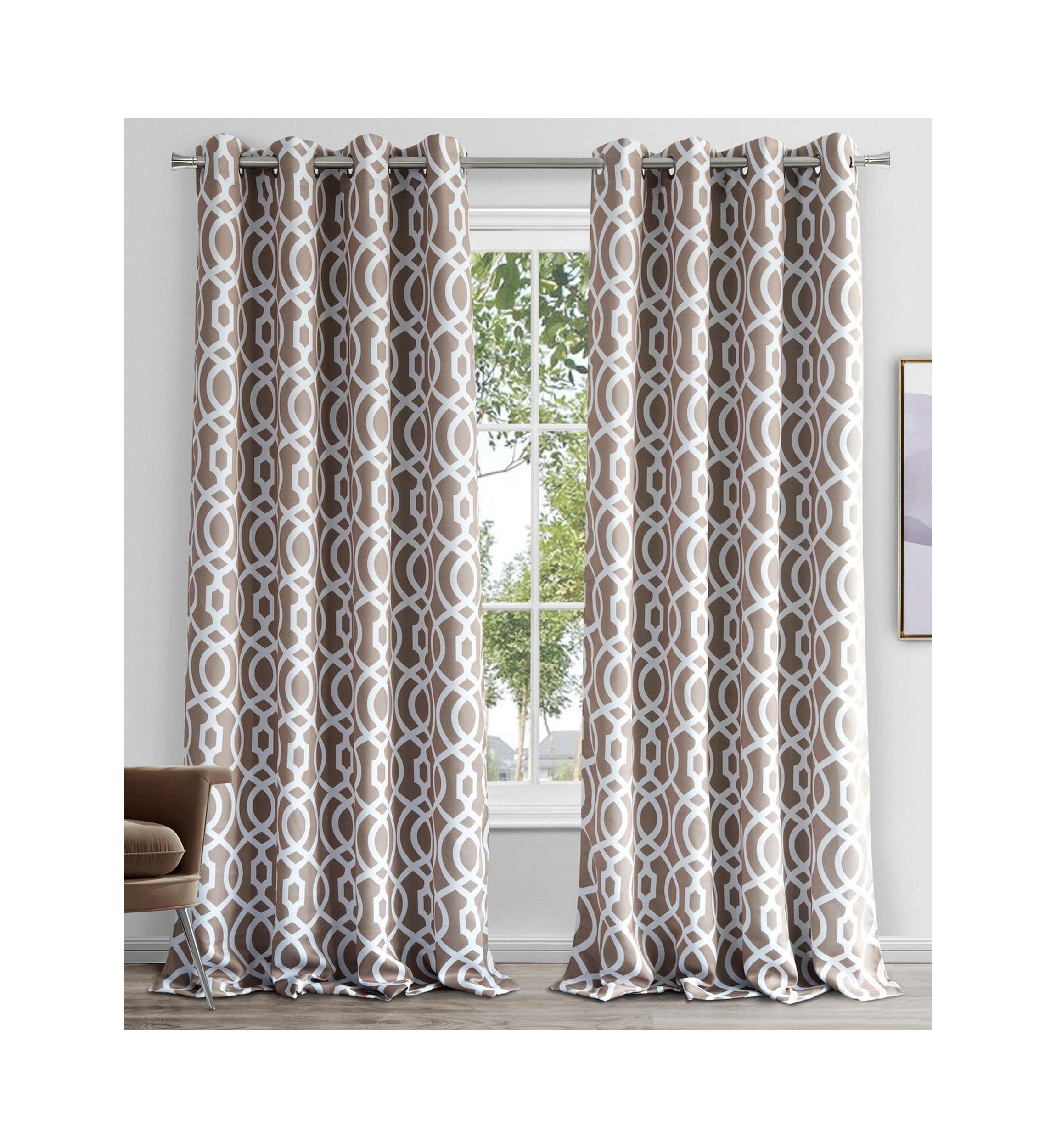 Trellis Printed Blackout Thermal Insulated Single Window Panel