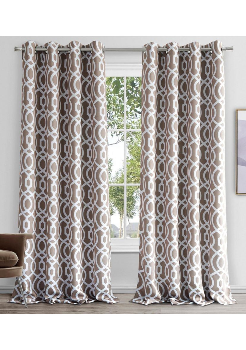 Trellis Printed Blackout Thermal Insulated Single Window Panel